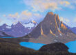 Painting of Sunburst Mountain, Mount Assiniboine Valley