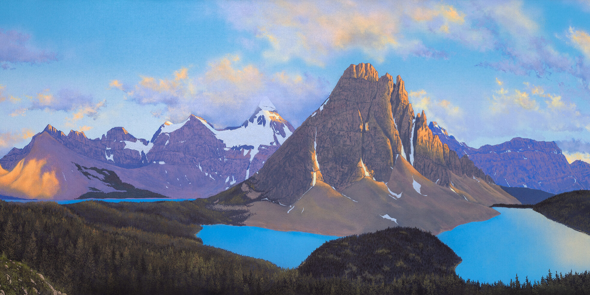 Sunburst Mountain, Mount Assiniboine Valley Painting of Sunburst Mountain, Mount Assiniboine Valley